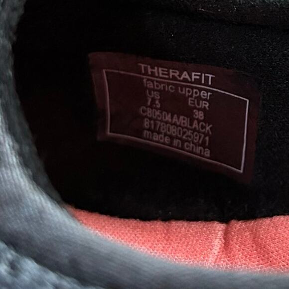 Therafit Riley Ballet Flat Slip On Women Shoes Size 7.5 Grey Black Comfort Arch - Picture 6 of 10